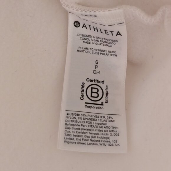 Athleta Altitude Polartec Funnel Neck Sweatshirt, White, Small - Picture 8 of 9